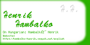 henrik hambalko business card